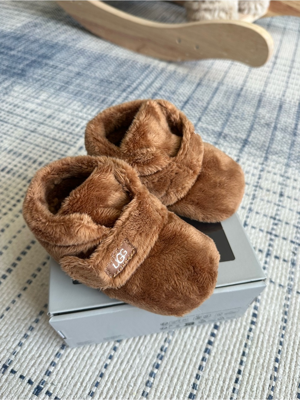 Brand new never worn! UGG Brown Fuzzy Baby Booties - Soft Plush Infant Shoes